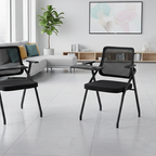 Modern Breathable High-Resilience Foam Mesh Desk Chair - Rectangular Extendable Armrest Rotating Writing Tablet Arm Foldable Office Chair For Home Office Lumendat