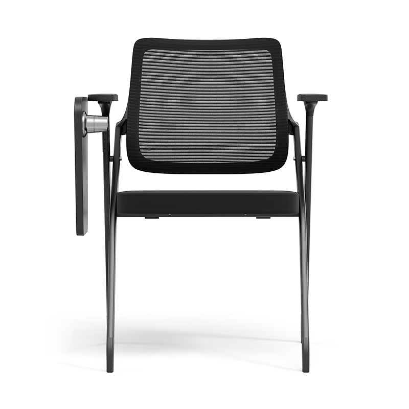 Modern Breathable High-Resilience Foam Mesh Desk Chair - Rectangular Extendable Armrest Rotating Writing Tablet Arm Foldable Office Chair For Home Office Lumendat