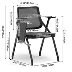 Modern Breathable High-Resilience Foam Mesh Desk Chair - Rectangular Extendable Armrest Rotating Writing Tablet Arm Foldable Office Chair For Home Office Lumendat