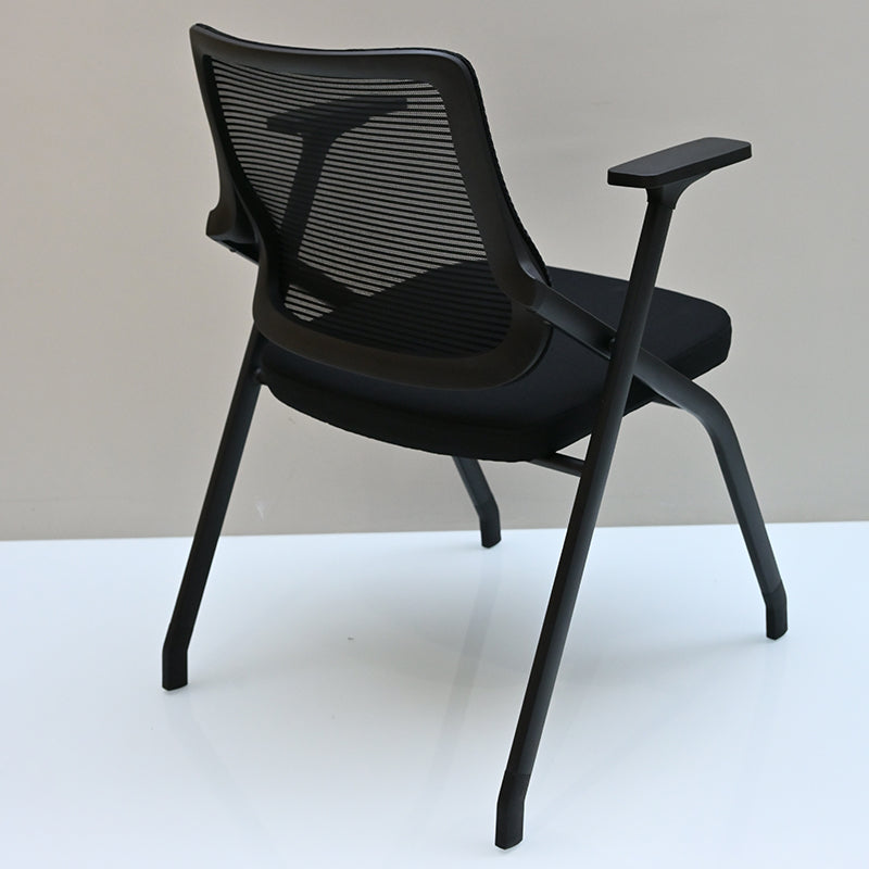 Modern Breathable High-Resilience Foam Mesh Desk Chair - Rectangular Extendable Armrest Foldable Office Chair For Home Office Lumendat