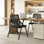 Modern Breathable High-Resilience Foam Mesh Desk Chair - Rectangular Extendable Armrest Foldable Office Chair For Home Office Lumendat