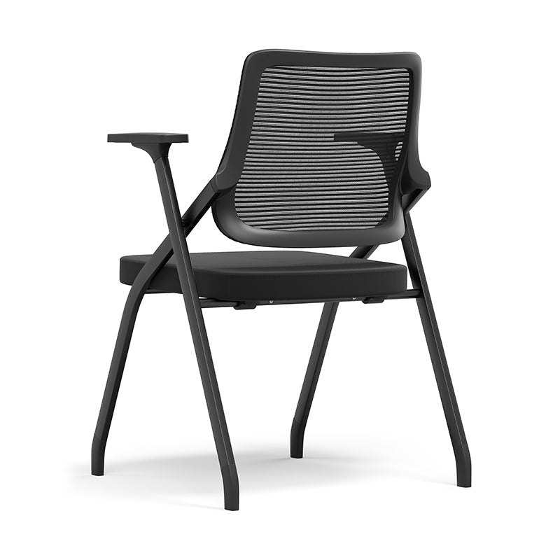 Modern Breathable High-Resilience Foam Mesh Desk Chair - Rectangular Extendable Armrest Foldable Office Chair For Home Office Lumendat