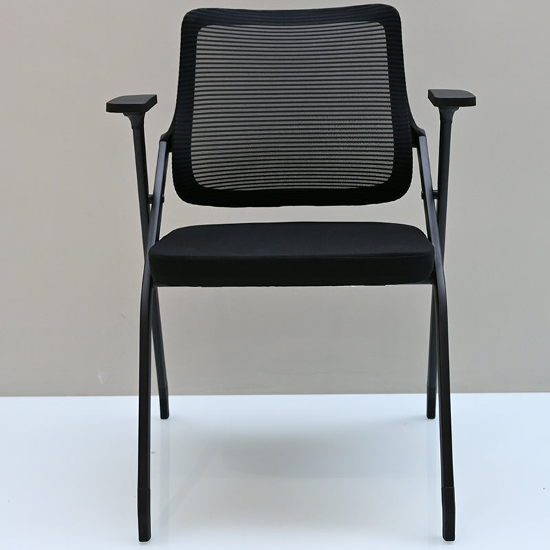 Modern Breathable High-Resilience Foam Mesh Desk Chair - Rectangular Extendable Armrest Foldable Office Chair For Home Office Lumendat