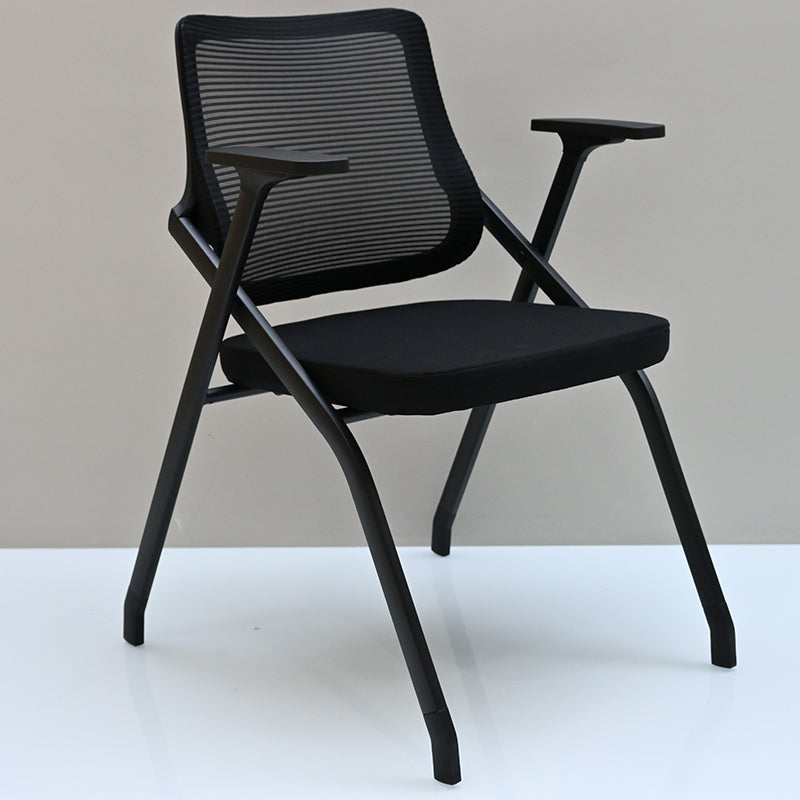 Modern Breathable High-Resilience Foam Mesh Desk Chair - Rectangular Extendable Armrest Foldable Office Chair For Home Office Lumendat