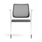 Modern Folding Ergonomic Mesh Desk Chair - Rectangular Stackable Training Chair With Cushioned Seat & Adjustable Armrests Chair For Home Office Lumendat
