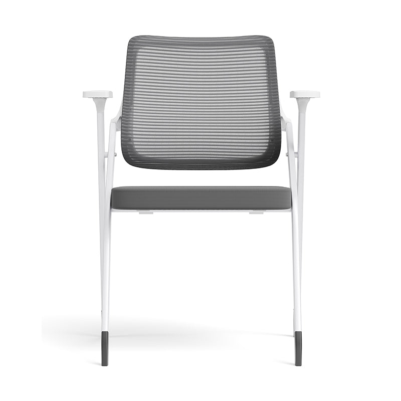 Modern Folding Ergonomic Mesh Desk Chair - Rectangular Stackable Training Chair With Cushioned Seat & Adjustable Armrests Chair For Home Office Lumendat