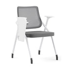 Modern Ergonomic Mesh Desk Chair - Rectangular Folding Training Chair With Flip-Up Writing Tablet For Home Office Lumendat