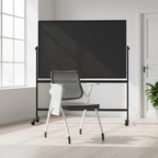 Modern Ergonomic Mesh Desk Chair - Rectangular Folding Training Chair With Flip-Up Writing Tablet For Home Office Lumendat