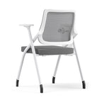 Modern Ergonomic Mesh Desk Chair - Rectangular Folding Training Chair With Flip-Up Writing Tablet For Home Office Lumendat