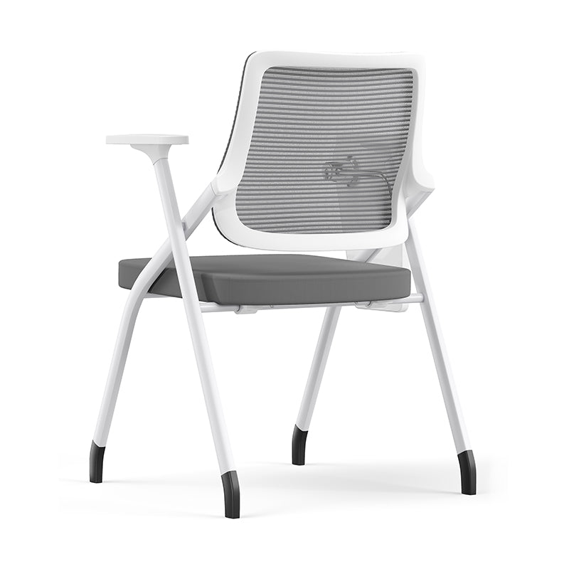 Modern Ergonomic Mesh Desk Chair - Rectangular Folding Training Chair With Flip-Up Writing Tablet For Home Office Lumendat