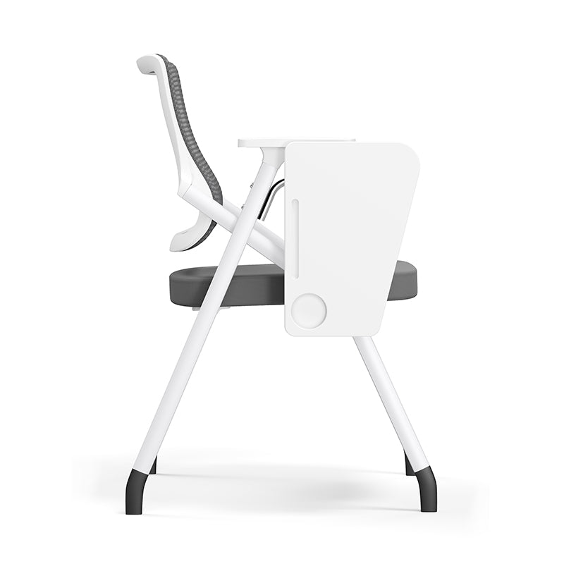 Modern Ergonomic Mesh Desk Chair - Rectangular Folding Training Chair With Flip-Up Writing Tablet For Home Office Lumendat