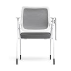 Modern Ergonomic Mesh Desk Chair - Rectangular Folding Training Chair With Flip-Up Writing Tablet For Home Office Lumendat