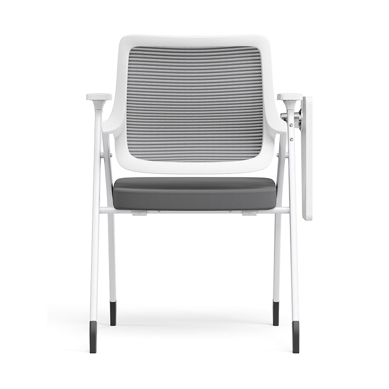 Modern Ergonomic Mesh Desk Chair - Rectangular Folding Training Chair With Flip-Up Writing Tablet For Home Office Lumendat