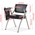 Modern Ergonomic Mesh Office Chair - Rectangular Folding Desk Chair With Optional Writing Tablet For Home Office Lumendat