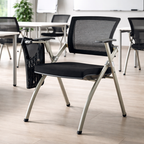 Modern Ergonomic Mesh Office Chair - Rectangular Folding Desk Chair With Optional Writing Tablet For Home Office Lumendat