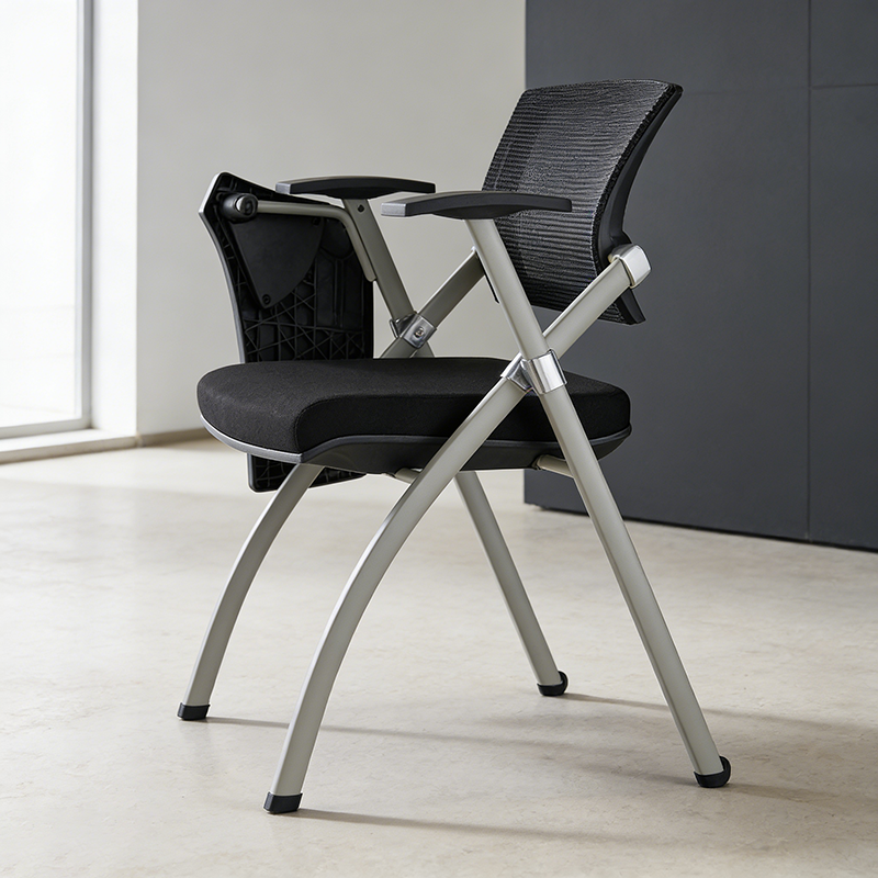 Modern Ergonomic Mesh Office Chair - Rectangular Folding Desk Chair With Optional Writing Tablet For Home Office Lumendat
