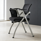 Modern Ergonomic Mesh Office Chair - Rectangular Folding Desk Chair With Optional Writing Tablet For Home Office Lumendat