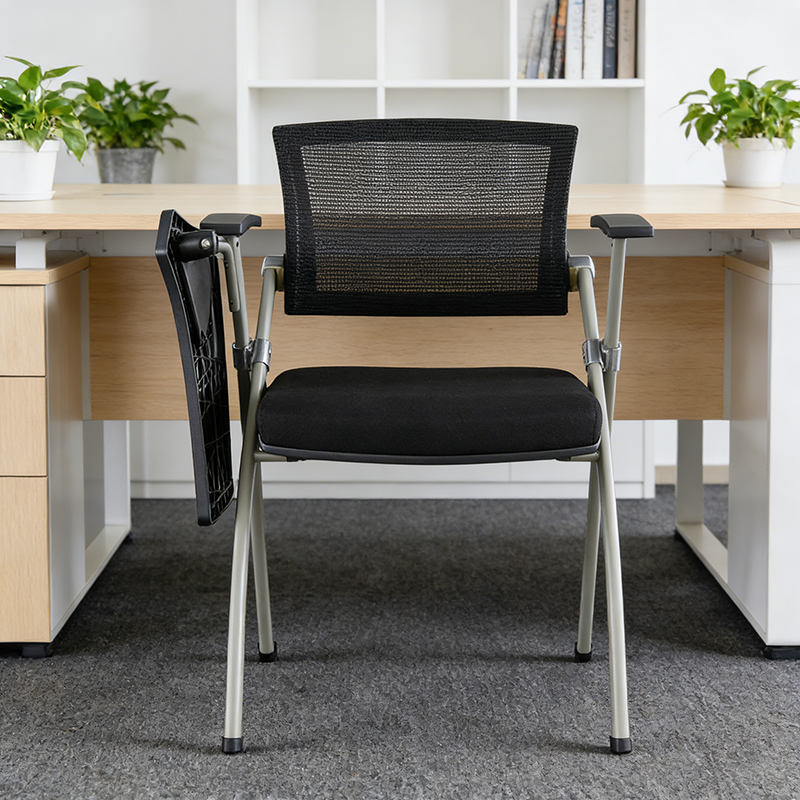 Modern Ergonomic Mesh Office Chair - Rectangular Folding Desk Chair With Optional Writing Tablet For Home Office Lumendat