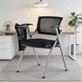 Modern Ergonomic Mesh Office Chair - Rectangular Folding Desk Chair With Optional Writing Tablet For Home Office Lumendat
