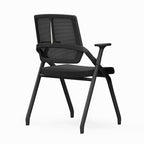 Modern Ergonomic Folding Office Chair - Space-Saving Nesting Training Chair With High-Density Foam & Silent Casters For Home Office Lumendat