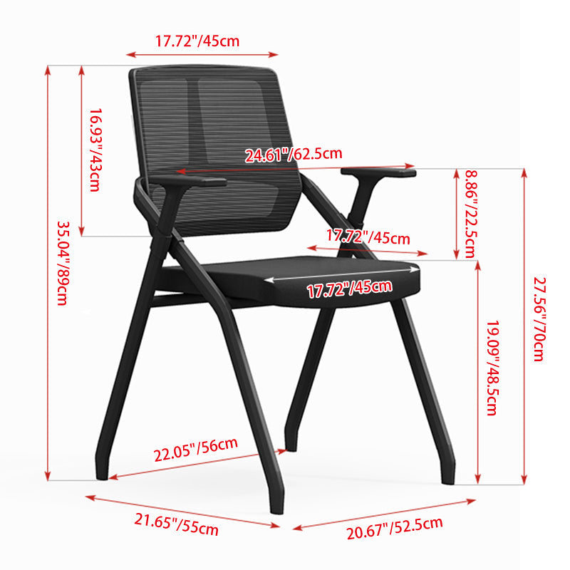 Modern Ergonomic Folding Office Chair - Space-Saving Nesting Training Chair With High-Density Foam & Silent Casters For Home Office Lumendat