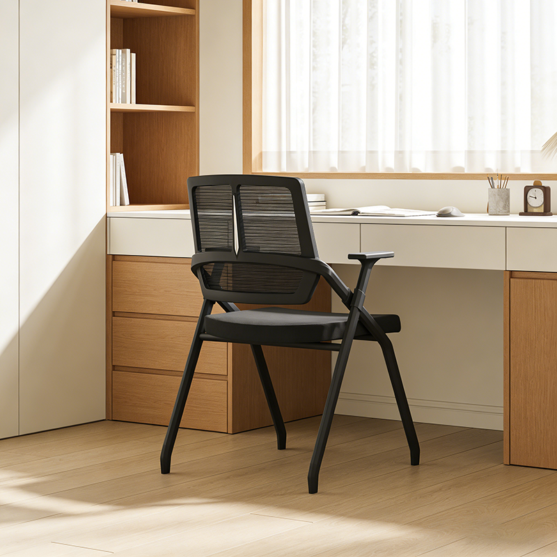 Modern Ergonomic Folding Office Chair - Space-Saving Nesting Training Chair With High-Density Foam & Silent Casters For Home Office Lumendat