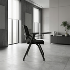Modern Ergonomic Folding Training Chair With 180° Tablet Arm - Rectangular Nesting Desk Chair With Flip-up Seat & Breathable Mesh Back For Home Office Lumendat