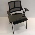 Modern Ergonomic Folding Training Chair With 180° Tablet Arm - Rectangular Nesting Desk Chair With Flip-up Seat & Breathable Mesh Back For Home Office Lumendat