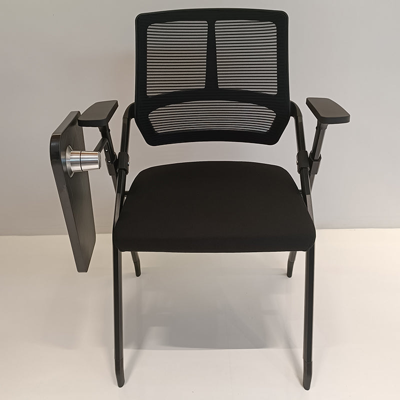 Modern Ergonomic Folding Training Chair With 180° Tablet Arm - Rectangular Nesting Desk Chair With Flip-up Seat & Breathable Mesh Back For Home Office Lumendat