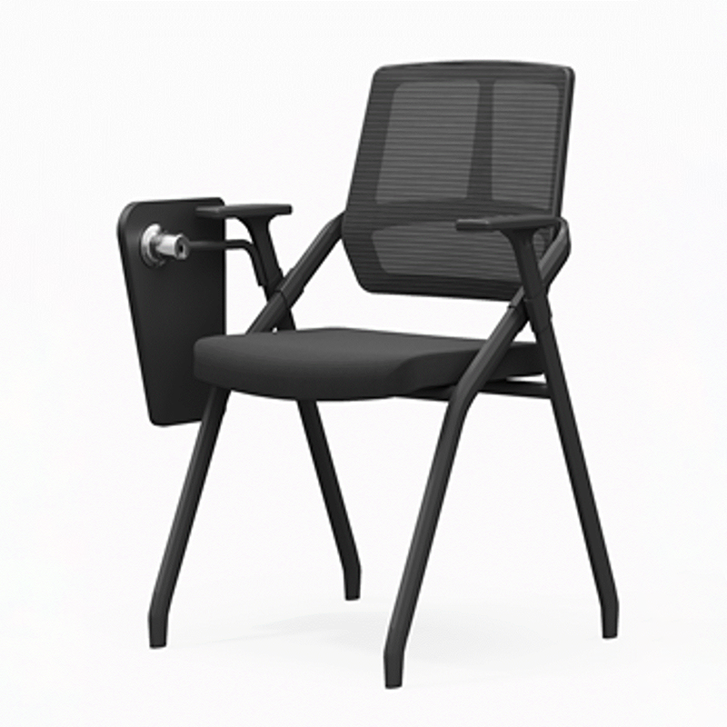 Modern Ergonomic Folding Training Chair With 180° Tablet Arm - Rectangular Nesting Desk Chair With Flip-up Seat & Breathable Mesh Back For Home Office Lumendat