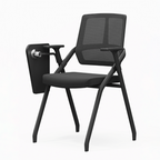 Modern Ergonomic Folding Training Chair With 180° Tablet Arm - Rectangular Nesting Desk Chair With Flip-up Seat & Breathable Mesh Back For Home Office Lumendat