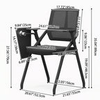 Modern Ergonomic Folding Training Chair With 180° Tablet Arm - Rectangular Nesting Desk Chair With Flip-up Seat & Breathable Mesh Back For Home Office Lumendat