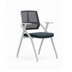 Modern Ergonomic Folding Office Chair - Rectangular Nesting Desk Chair With Flip-up Seat & 2D Armrests For Home Office Lumendat