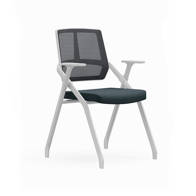 Modern Ergonomic Folding Office Chair - Rectangular Nesting Desk Chair With Flip-up Seat & 2D Armrests For Home Office Lumendat
