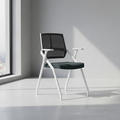 Modern Ergonomic Folding Office Chair - Rectangular Nesting Desk Chair With Flip-up Seat & 2D Armrests For Home Office Lumendat