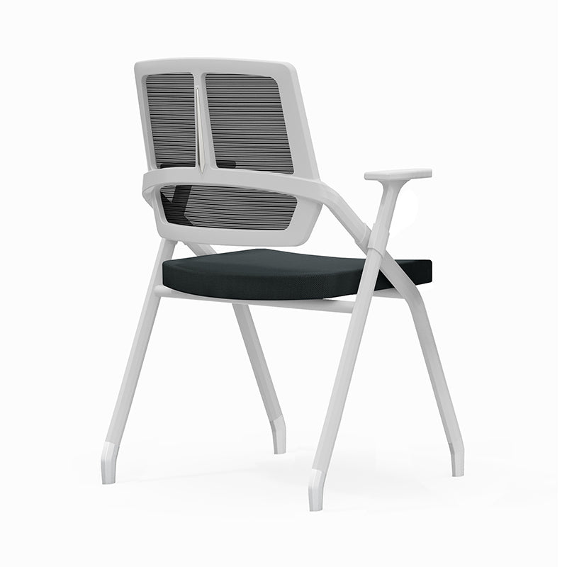 Modern Ergonomic Folding Office Chair - Rectangular Nesting Desk Chair With Flip-up Seat & 2D Armrests For Home Office Lumendat
