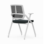 Modern Ergonomic Folding Office Chair - Rectangular Nesting Desk Chair With Flip-up Seat & 2D Armrests For Home Office Lumendat