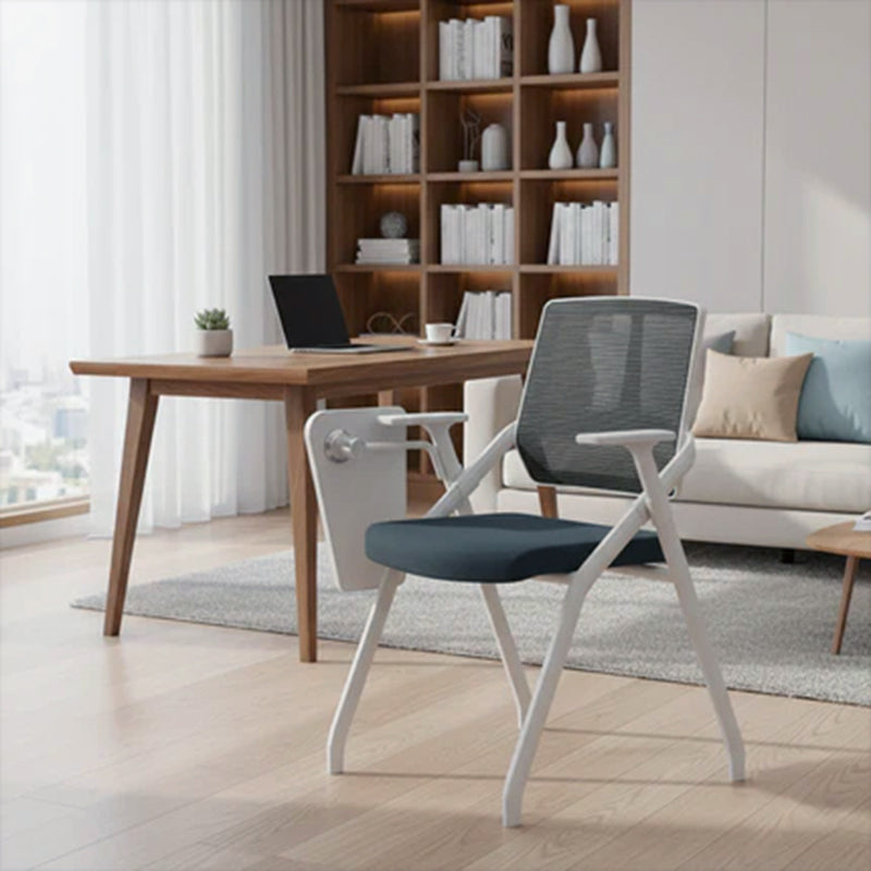 Modern Professional Ergonomic Space-Saving Mesh Office Chair - Rectangle Training Chair With Foldable Writing Tablet For Home Office Lumendat