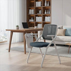 Modern Professional Ergonomic Space-Saving Mesh Office Chair - Rectangle Training Chair With Foldable Writing Tablet For Home Office Lumendat