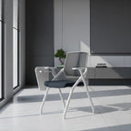 Modern Professional Ergonomic Space-Saving Mesh Office Chair - Rectangle Training Chair With Foldable Writing Tablet For Home Office Lumendat