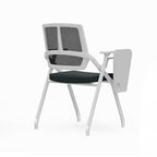 Modern Professional Ergonomic Space-Saving Mesh Office Chair - Rectangle Training Chair With Foldable Writing Tablet For Home Office Lumendat