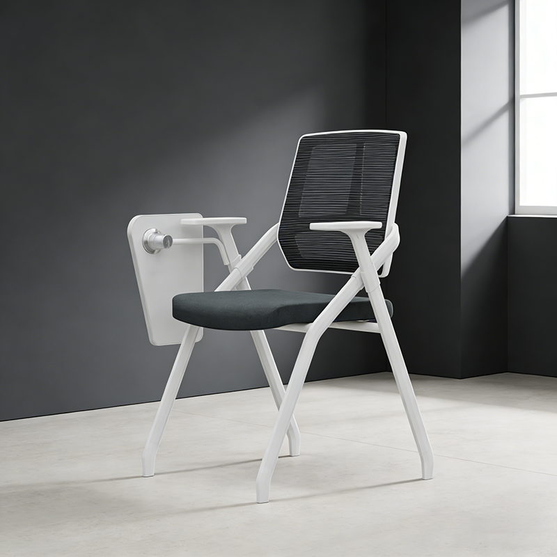 Modern Professional Ergonomic Space-Saving Mesh Office Chair - Rectangle Training Chair With Foldable Writing Tablet For Home Office Lumendat