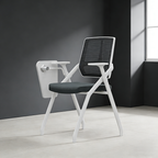 Modern Professional Ergonomic Space-Saving Mesh Office Chair - Rectangle Training Chair With Foldable Writing Tablet For Home Office Lumendat