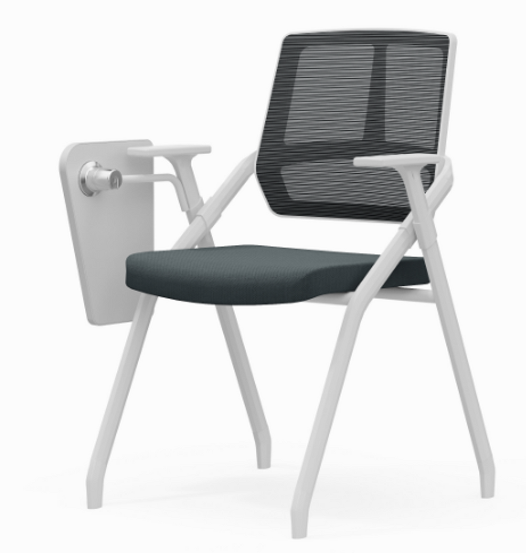 Modern Professional Ergonomic Space-Saving Mesh Office Chair - Rectangle Training Chair With Foldable Writing Tablet For Home Office Lumendat