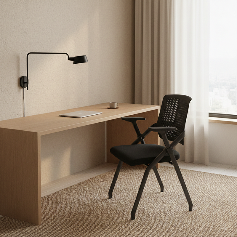 Modern Professional Ergonomic Training Chair - Rectangle Foldable Desk Chair With High-Density Cushion For Home Office Lumendat