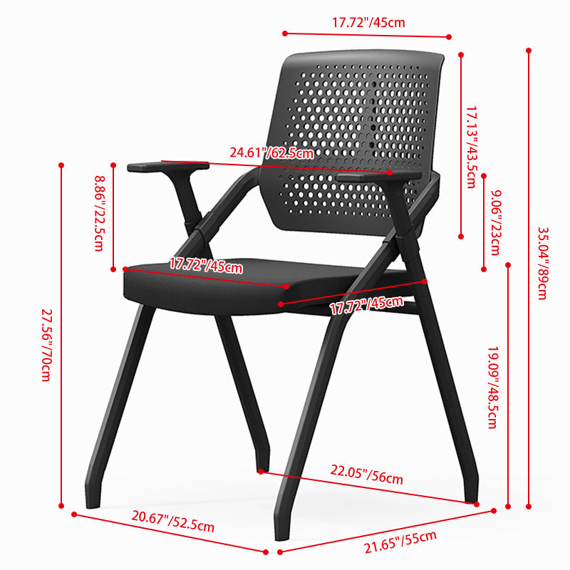 Modern Professional Ergonomic Training Chair - Rectangle Foldable Desk Chair With High-Density Cushion For Home Office Lumendat