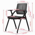 Modern Professional Ergonomic Training Chair - Rectangle Foldable Desk Chair With High-Density Cushion For Home Office Lumendat