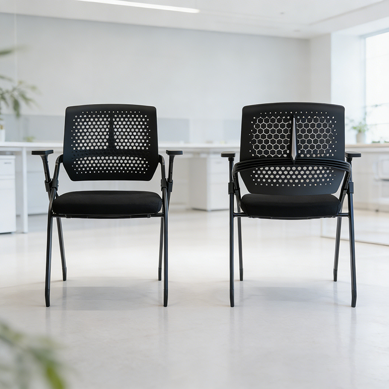 Modern Professional Ergonomic Training Chair - Rectangle Foldable Desk Chair With High-Density Cushion For Home Office Lumendat