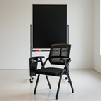 Modern Folding Ergonomic Office Chair - Rectangular Training Chair With 180° Writing Tablet For Home Office Lumendat
