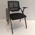 Modern Folding Ergonomic Office Chair - Rectangular Training Chair With 180° Writing Tablet For Home Office Lumendat